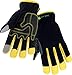 John Deere Men's High Dexterity Synthetic Leather Palm, Touch Screen Capabilities, Abrasion Resistant, Black, X-Large (JD00029-XL)