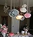 Party Decorations Furuix Pink Grey White Big Tissue Paper Pom Pom Honeycomb Ball for Bridal Shower Girls' Birthday Wedding Decoration Pink Baby Shower Room Decoration Party Favors