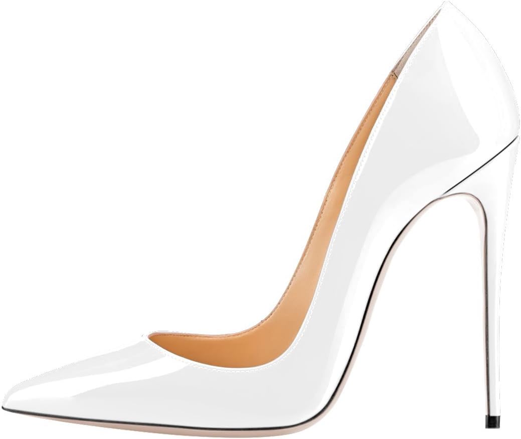 SexyPrey Women's Big Size Patent Stiletto High Heels Pointed Toe Pumps Court Shoes for Party Dress