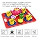 FLORMOON Toy Tea Set - 19pcs Pretend Play Tea Set - Durable Construction, Food-Safe Material, BPA Free, Phthalates Free - Learning Shapes & Colors Toy for Kids Children Tea Party and Fun