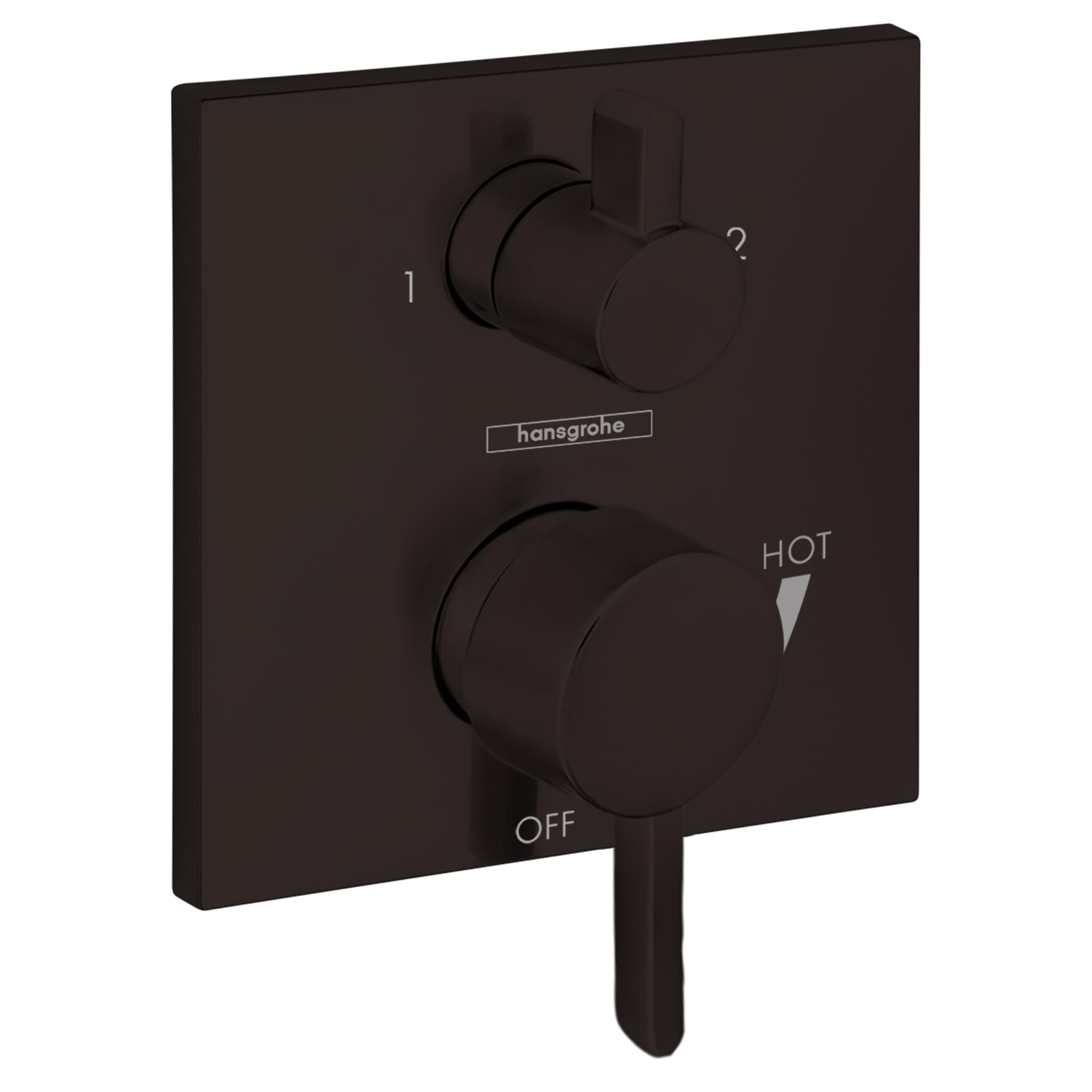 Photo 1 of hansgrohe Ecostat Modern Pressure Balance Shower Valve Trim with Diverter in Matte Black, 15862671