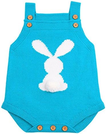 Connia Toddler Newborn Romper Outfits Baby Boys Girls Cartoon Rabbit Fur Ball Strap Buttons Jumpsuit Outfits
