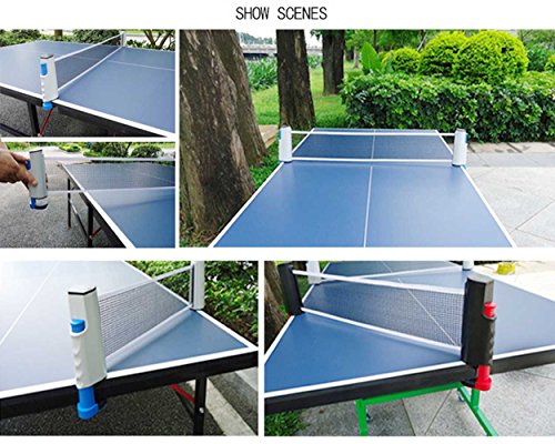 Portable Table Tennis Net and Post Set, Ping Pong Net Fits Tables Up to 2.0 inch (5.0 cm, White)