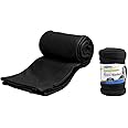 Cloudz Cozy Fleece Airplane Travel Blanket for Your Flight, Car, Camping, Home or Comforting Warmth Anywhere! - Black