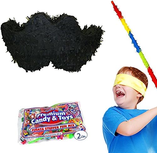 Mustache Pinata Kit Including Pinata, 2lb Filler, Buster Stick and Bandana