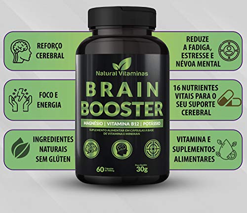 Complexo B, Biotina, Magnésio, Cálcio, Zinco e mais Vitaminas Bain Booster - 1 Pote com 60 Cápsulas de 650mg