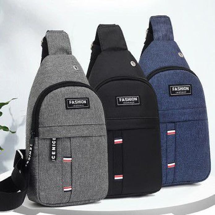 Careflection Casual Sling Backpack, Grey Crossbody Chest Bag, Lightweight Tactical Messenger Bag for Men Women, Outdoor Hiking Cycling Daypack Multicolor 2