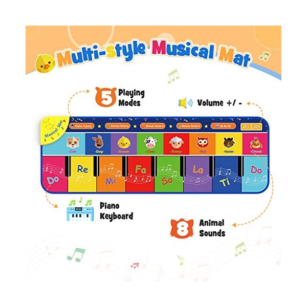 Dreamingbox-Piano-Dance-Mat-Kids-Piano-Mat-Floor-Keyboard-Musical-Carpet-Mat-Ideal-Educational-Music-Toys-Gifts Dreamingbox Piano Dance Mat, Kids Piano Mat Floor Keyboard Musical Carpet Mat - Ideal Educational Music Toys & Gifts