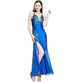 ROYAL SMEELA Women Long Dance Dresses High Slit Embroidered Flowers V-Neck Sexy Dress Tight Party Prom Evening