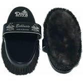 Haas Diva Exclusive Grooming Brush with Matte Lambskin Black,200 x 85mm