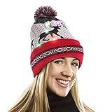 EZGO Light Up Hat With 10 colorful Lights, Unisex Knitted Light Hat With Sika Deer Printing For Party Christmas Gifts Sports Walking Jogging Bicycling