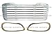 Grille with Headlight Bezel Chrome Pair - Driver and Passenger Side (Fit: Freightliner M2 100 106 112)