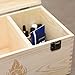 Essential Oil Box - Wooden Storage Chest With Handle & 2 Removable Trays. Holds 60 Bottles. Extra Space For Larger Items. Large Case Best For Keeping Your Oils Safe. Free EO Labels
