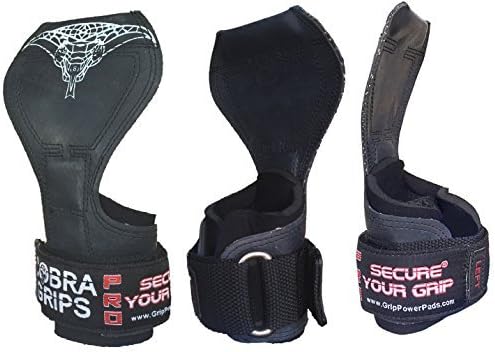 Cobra Grips PRO Weight Lifting Gloves Heavy Duty Straps Alternative Power Lifting Hooks Best for Deadlifts Adjustable Neoprene Padded Wrist Wraps Support Bodybuilding