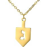 UNIFT Jewish Hebrew Blessing Necklace for Men Women Stainless Steel Faith Symbol Hebrew Aaronic Letters Pendant Necklace Prayer Jewelry Hanukkah Gift