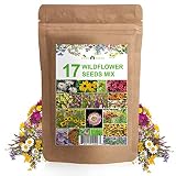 Wildflower Seeds - Flower Seed Pack [17 Variety] - Perennial Flower Seeds for Attracting Birds & Butterflies - Flower Seeds for Planting Outdoor - Non GMO, Open Pollinated - Flower Garden Seeds