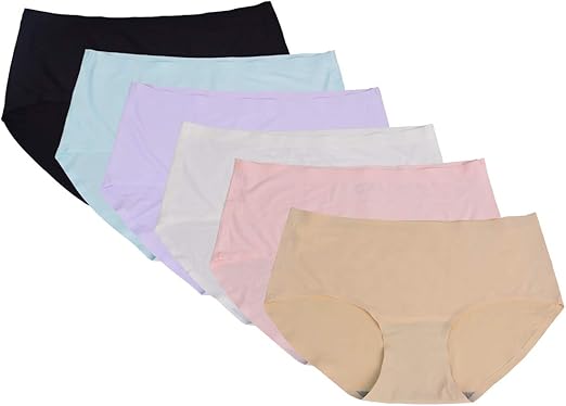 GaaiKei 6 Pack Women Seamless Mid-Rise Panties Breathable Invisible Full Back Coverage Underwear at Amazon Women's Clothing store