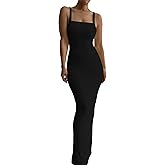 Ulovmi Women's Summer Long Dress Slim Fit Sexy Spaghetti Strap Bodycon Party Cocktail Maxi Dresses