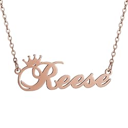 SKQIR Personalized Name Necklace Rose Gold