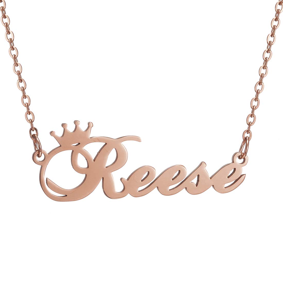 SKQIR Personalized Name Necklace Rose Gold