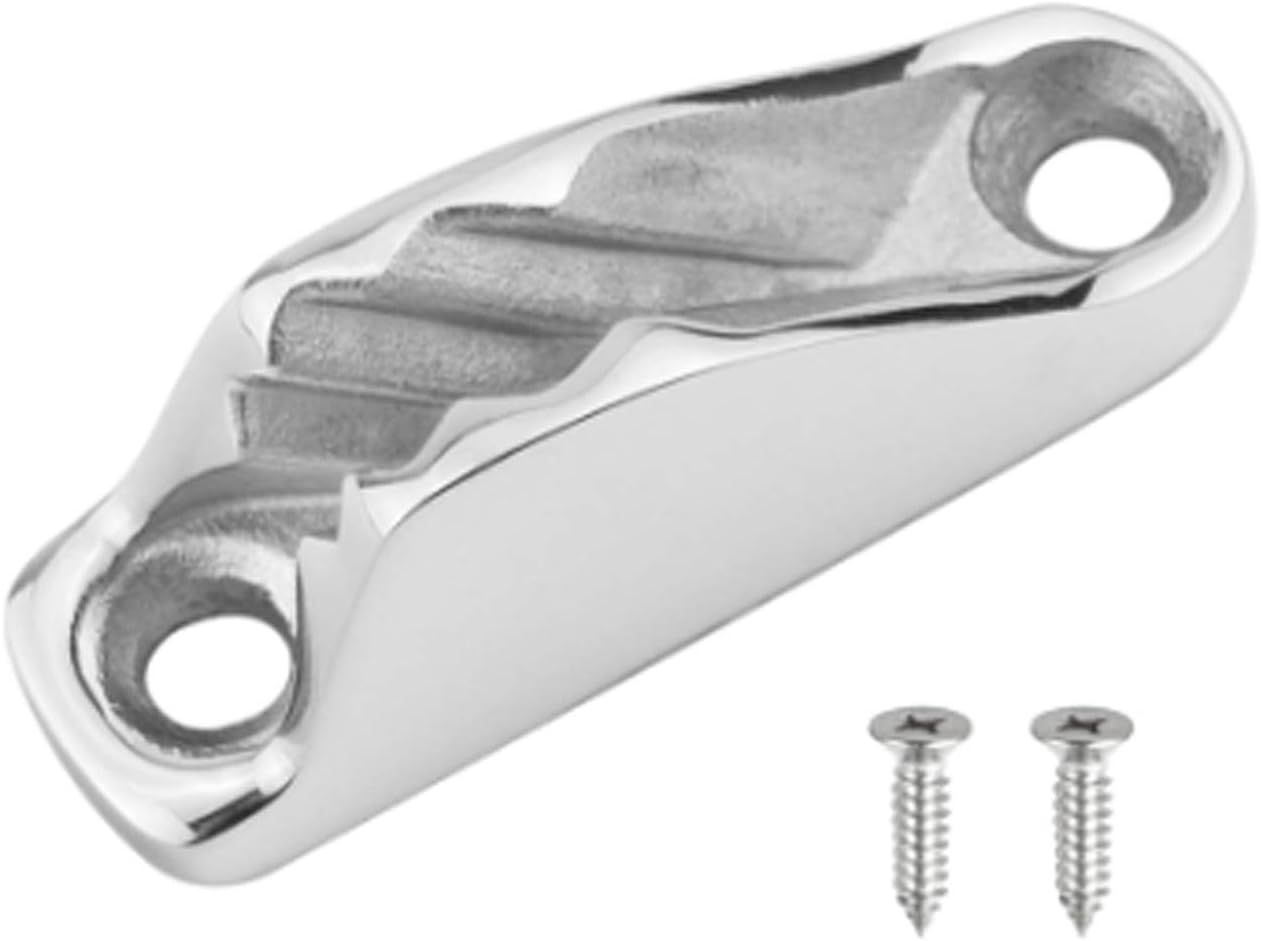 Acouto Rope Cleat Stainless Steel,Boat Clam Cleat Rope Line Clamp Jam