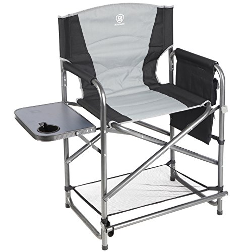 tall directors chair with side table