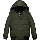 Wantdo Boy's Padded Winter Coat Water-Resistant Puffer Jacket with Removable Hood