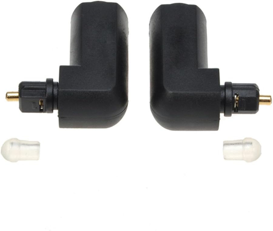 Accessory Star 90 Degree Right Angle TOSLINK Digital Audio Adapter PC TV DVD stereo audio optical cable adaptorSquare to Square