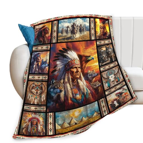 Trulave Native Indian Flannel Throw