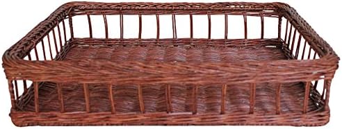 Fruit Tray Rattan Home Kitchen Bamboo Baskets Rattan Basket Rattan Basket Storage Basket Fruit Basket Tea Tray Cup Tray ( Color : B , Size : 37*27*8CM )