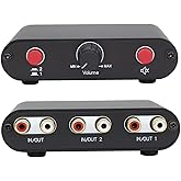 2-Way RCA Stereo Audio Switch Input Signal Source Switcher Selector Splitter Box（2 in 1 Out / 1 in 2 Out）-RC21