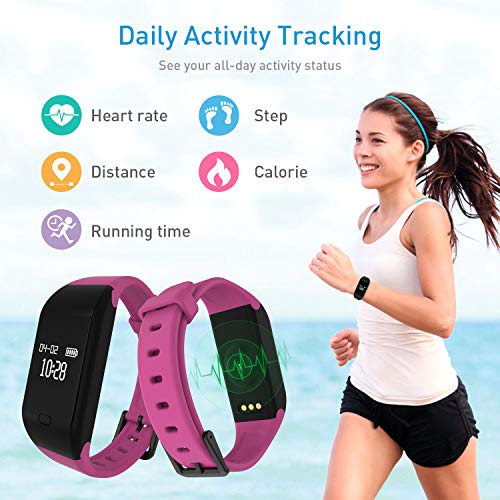 Fitpolo Fitness Tracker HR,Activity Tracker with Heart Rate Monitor, IP67 Waterproof Smart Bracelet, Fitness Watch with Calorie Counter,Sleep Monitor,Pedometer Watch for Kids Women and Men - Thumbnail 3