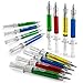 Kicko Syringe Pens - 12 Set Multi-Color Syringe Pen - Writes in Blue or Black Ink for Boys, Girls, Imaginary Doctor Play, School Supplies, Party Favors, Goody Bag Fillers and Prizes