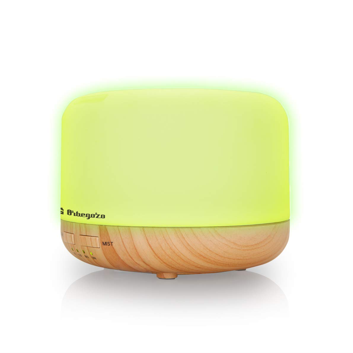 Orbegozo Hua 4000 - Ultrasonic Essential Oil Diffuser Humidifier, 400 ml Capacity, Quiet, Lighting in 7 Interchangeable Colours and Timer.