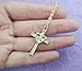 SENFAI Heart with Cross Crystal Personality Pendant Necklace for Charm Women(Rose gold necklace)