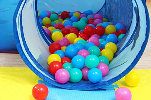 Kids Play Tunnel Tent with Pop Up Design | 2 Connected Tunnels Crawling and Fun | Seaworld Inspired Shark Tent| Children’s Play Tent Fits 2 to 3 Small Children (55 x 55 x 31.5 Inches)