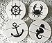 A Kitchen Wish Nautical Theme Rustic Wood Design Drink Coasters, Set of 4