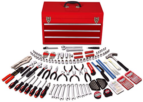 Click Here to See More Images Apollo Tools DT6803 297 Piece Mechanics Tool Kit in Three Drawer Steel Tool Box
