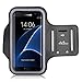 Galaxy S7 Edge Armband, MoKo Sweatproof Sports Armband Exercise Running Arm Band Case for Samsung Galaxy S7 Edge, with Key Holder, Great Earphone Connection, Black (Fits Arm Girth 12.6
