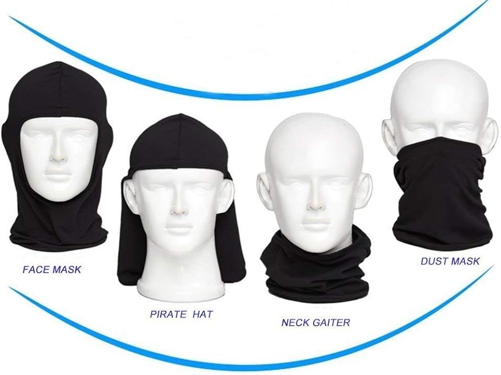 SUNLAND Lycra Fabrics Ski Face Mask Motorcycle Cycling Bike Bandana Hiking Skateboard Balaclava (Black): Clothing