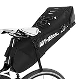 WHEEL UP Bike Seat Pack Waterproof Reflective Large 3-10 Liters Capacity Bike Saddle Bag Cycling Tail Pouch MTB Mountain Road Bike Cycling Rear Rack Seat Bags Bicycle Pannier Accessories