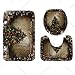 Owl's-Yard 3-Piece Bathroom Set Bath Mat Rug Lid Toilet Covers Toilet Seat Cushion Non-Slip Rubber Backing (Xmas Set #10)