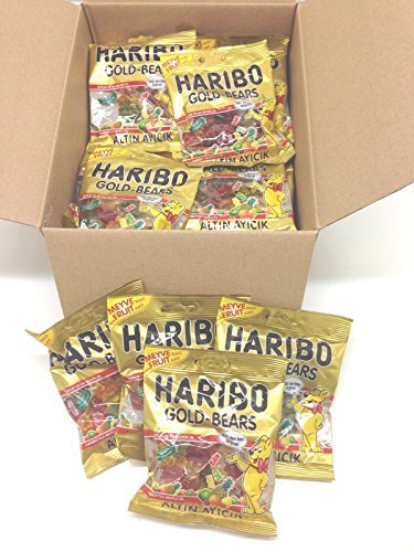 Haribo Gummi Candy, Gold Bears, 80g x 24, Halal, 24 Packs, Altin Ayicik