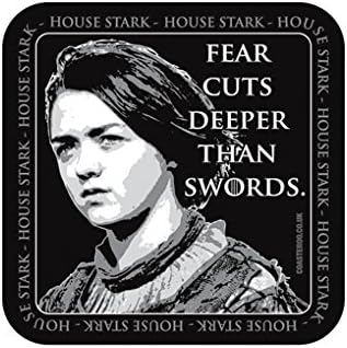 Coasteroo FEAR CUTS DEEPER THAN SWORDS Arya Stark Game of Thrones - FRIDGE MAGNET - 57mm x 57mm - Gloss Finish - TV/Television Themed Design