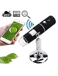 Microscopio digital inalámbrico, 1080P FHD WiFi USB Microscopio 50X a 1000X Amplificador de Endoscopio Compatible con Android y iOS Smartphone o Tablet, Windows PC Mac