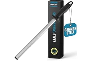 Diamond Steel 12 inch - Professional Knife Sharpener Rod, Sharpening Steel for Master Chef, Hone Straight and Serrated Blade