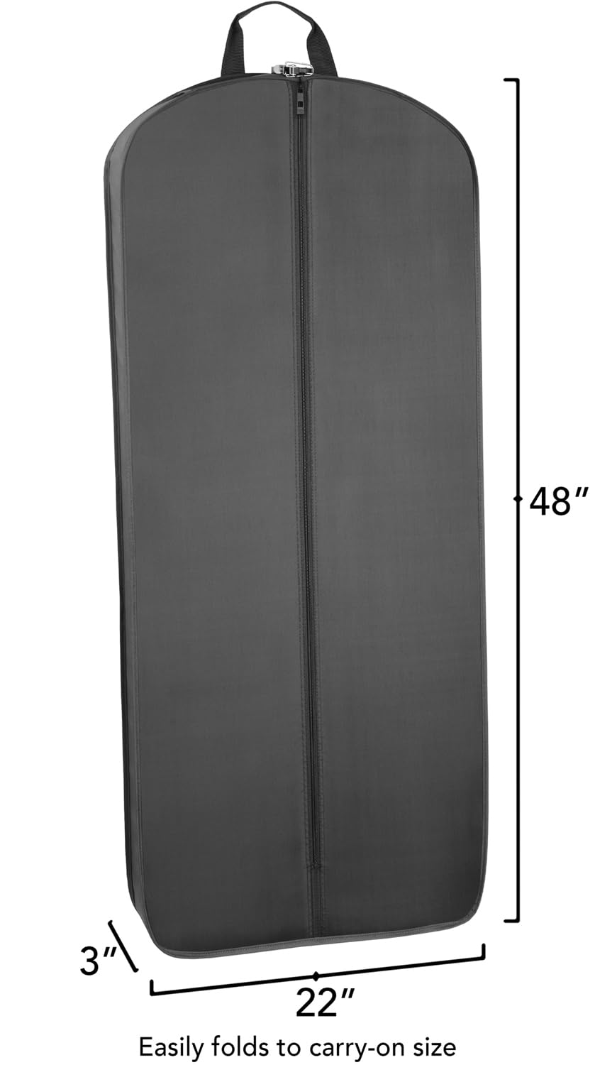 WallyBags 48” Deluxe Tri-Fold Carry On Travel Garment Bag with three pockets for men & women