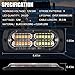 VKGAT 4pcs 24-LED Sync Feature Super Bright Truck Pickup Car Emergency Beacon Flash Strobe Light Warning Construction Strobe Light Waterproof Surface Mount (Amber/White)