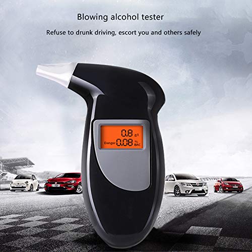 Fokine LCD Display Professional Digital Alcohol Tester Breathalyzer Analyzer Detector Test Alkomat Breathaly LCD Screen Test Device (Multicolor)