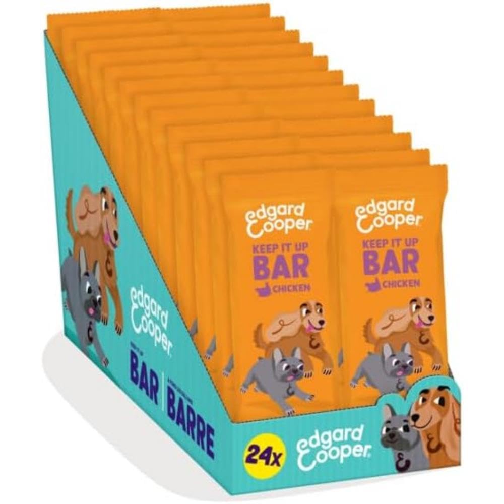 Edgard Cooper Natural Dog Treats, Chicken Keep It Up Bar 24 x 30g bar, Grain Free, High in Protein fresh meat, full of essential amino acids for healthy insides